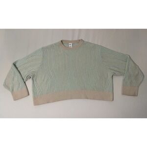 Nike Yoga Luxe Wool Blend Cover Up Knit Crew Neck Mint Sweater Size‎ XL